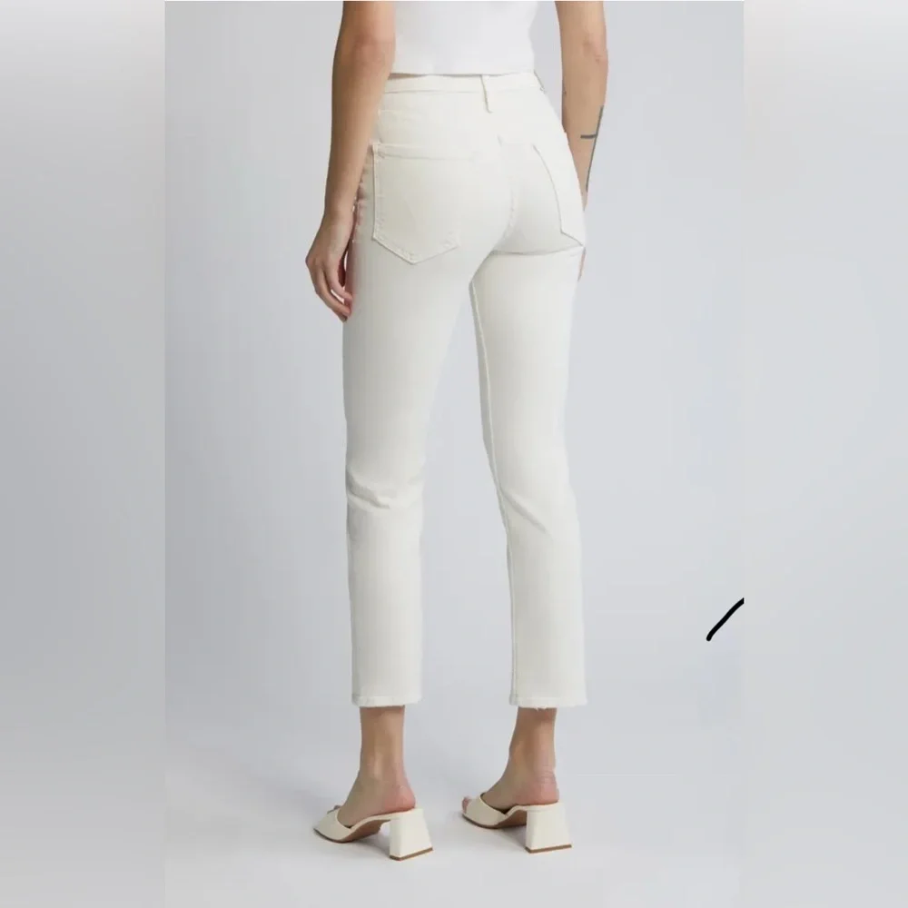 Mother Denim The Tomcat High Waist Ankle Skinny Jeans in Cream Puffs